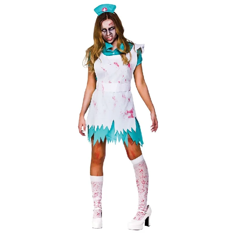 Womens Bloodthirsty Nurse Halloween Costume Fancy Dress Tunics Sophisticated sleek