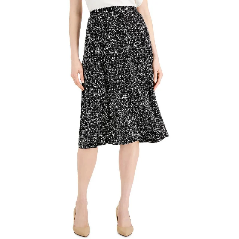 Womens Jersey Polka Dot A-Line Skirt Ash Gray Jersey Tee