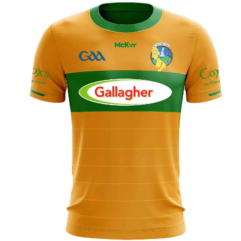 McKeever Leitrim GAA 2024 Player Fit Away Jersey Olive Green Jersey Tee