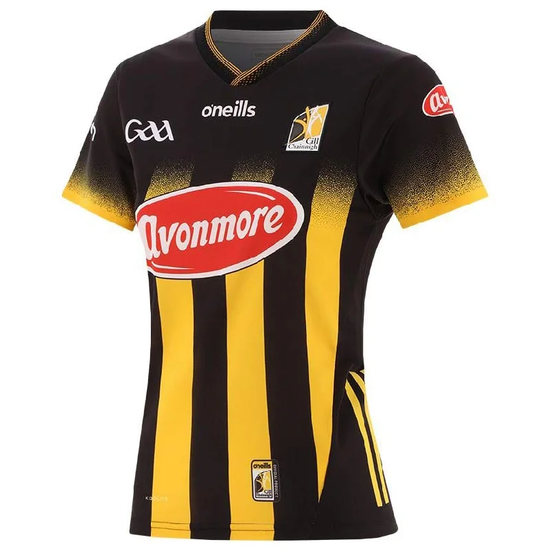 O'Neills Kilkenny GAA 2024 Home Womens Fit Jersey Patterned Jersey Tee