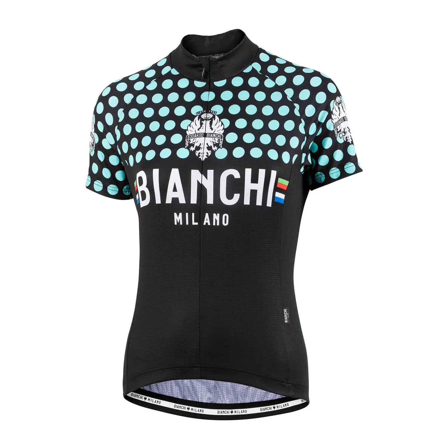 Bianchi Milano Sosio Women's Cycling Jersey (Black / Celeste) Small Navy Blue Jersey Tee