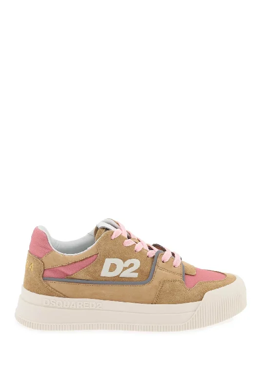 Dsquared2 suede new jersey sneakers in leather SNW0259 01607282 TOBACCO ROSE Scoop Neck Jersey Top