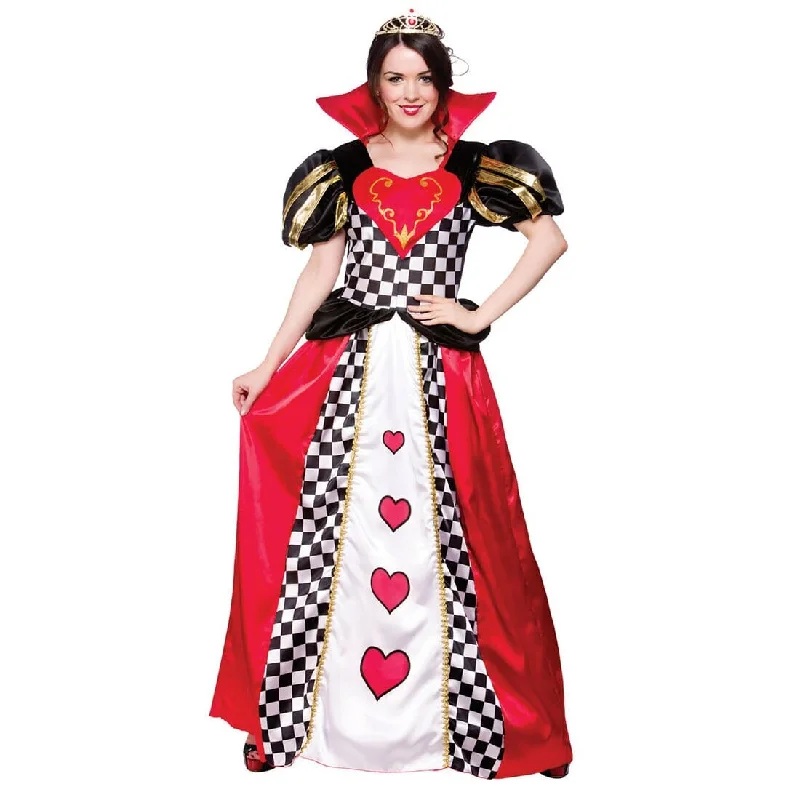 Womens Fairytale Queen Of Hearts Fancy Dress Halloween Costume empire Waist empire