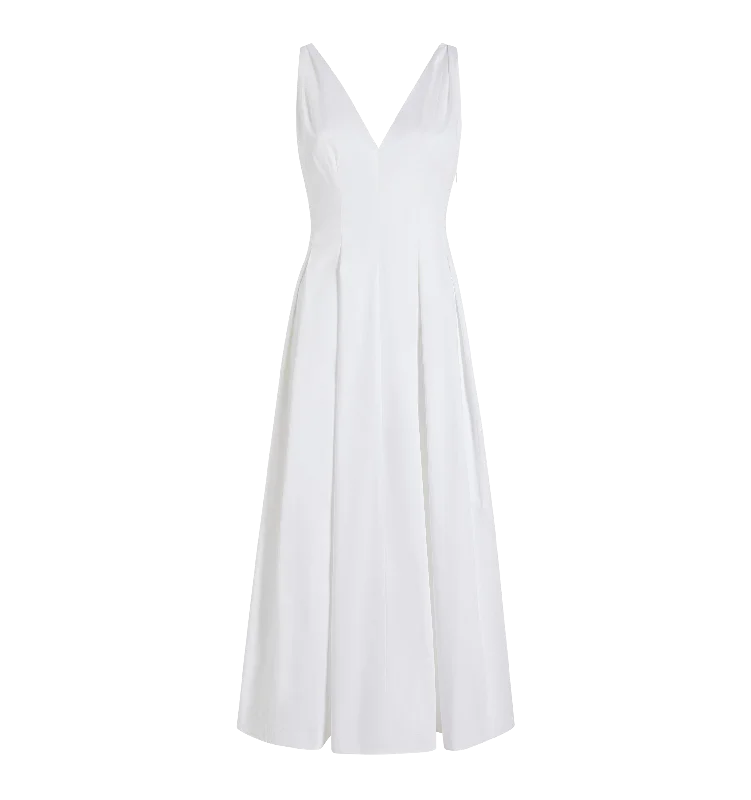 The Jacqueline Dress in White Cotton Sateen Tunics Review highly