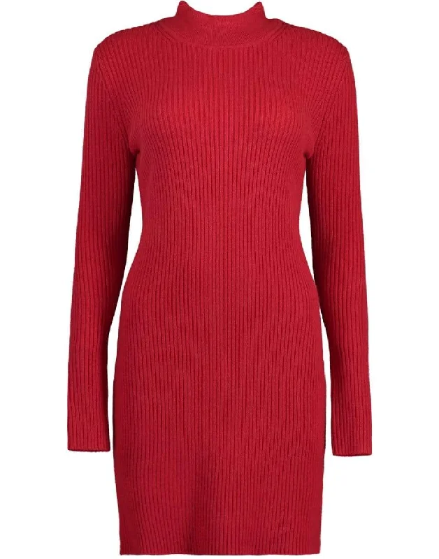 Ribbed Turtleneck Body Dress Tunics Occasion special