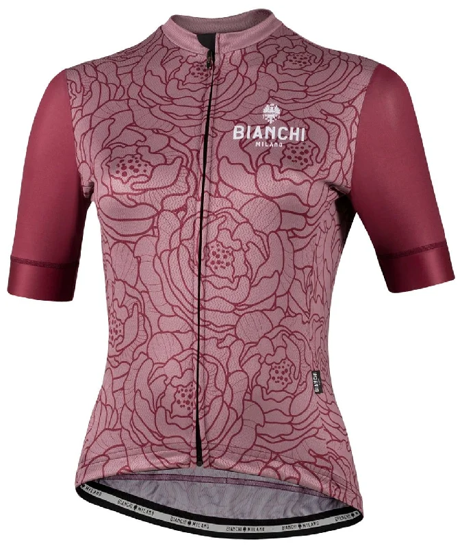 Bianchi Milano Sosio Women's Cycling Jersey (Plum) XS, S, M, L, XL Polka Dot Jersey Shirt