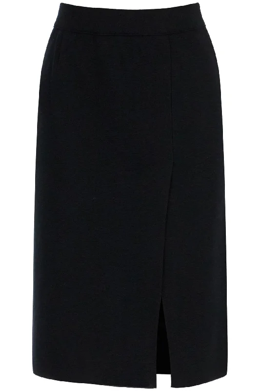 knitted pencil skirt in jersey fabric 0013 NERO Warm Jersey Shirt