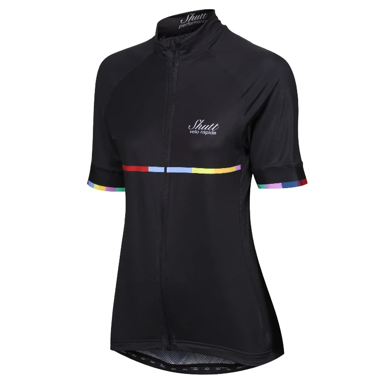 Women's Monaco Jersey - Black Turquoise Jersey Tee