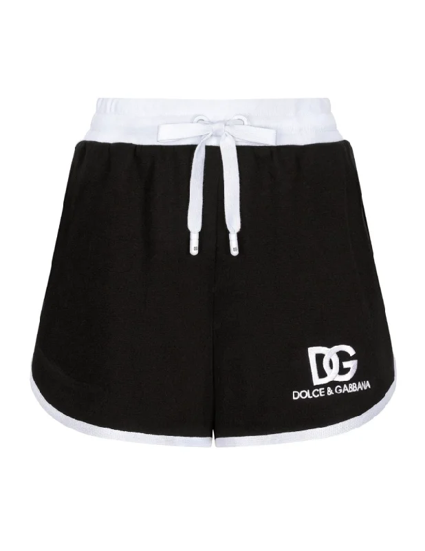 Dolce & Gabbana jersey shorts with DG logo embroidery Gold Jersey Tee