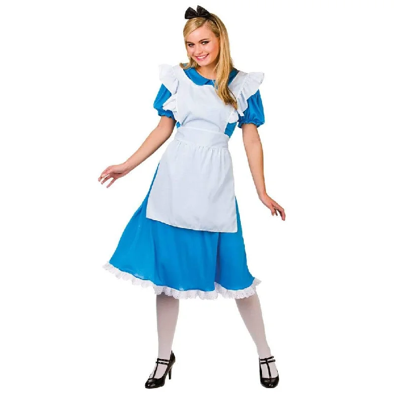 Womens Classic Storybook Alice Fancy Dress Halloween Costume A-Line Day Work