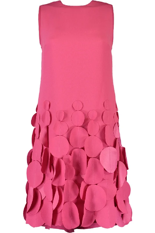 Sleeveless Jewel Neck Dress - Pink Tunics Long Elegant