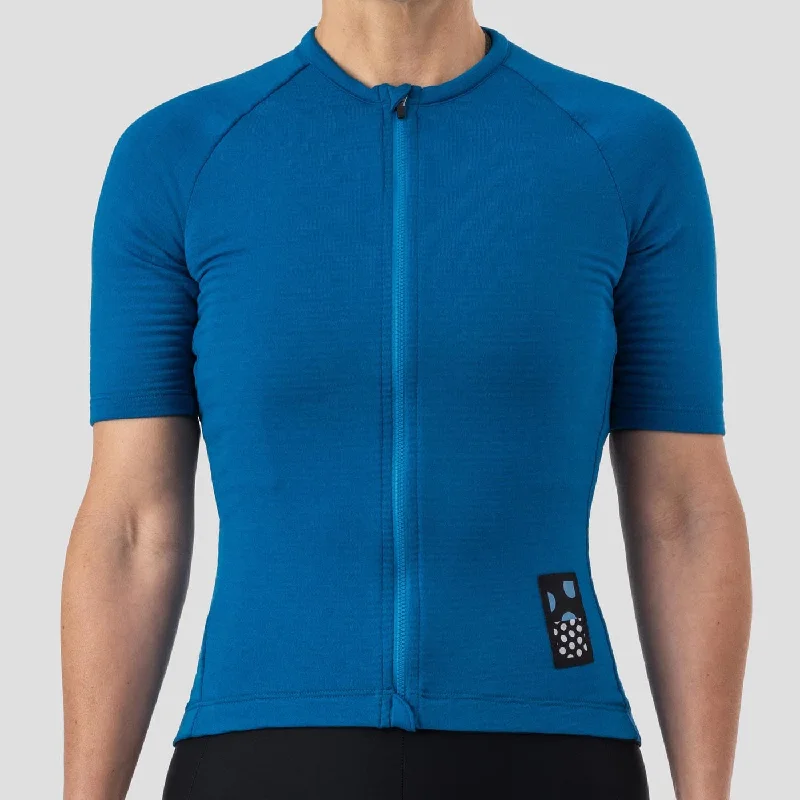 Women's Micro Grid Jersey - Azure Maximalist Jersey Tee