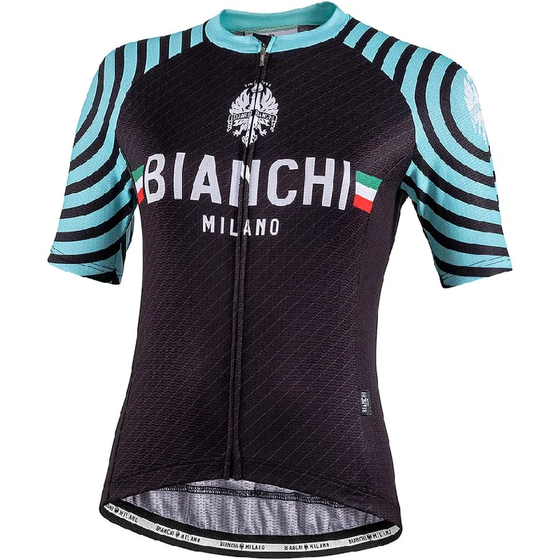 Bianchi Milano Altana Women's Cycling Jersey (Black) Small Bright Color Jersey Top