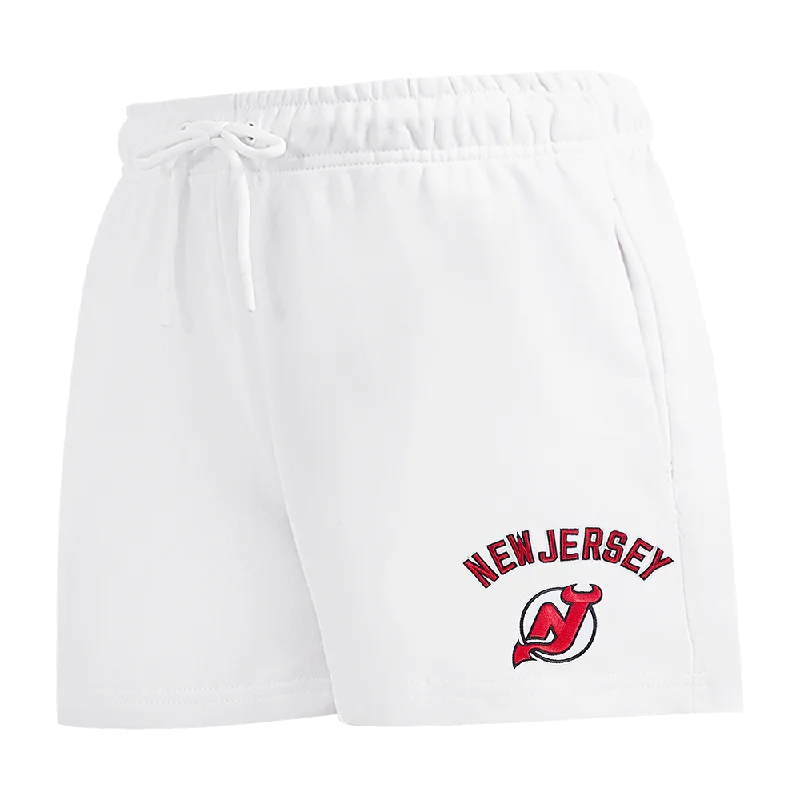 NHL NEW JERSEY DEVILS CLASSIC WOMEN'S FLC SHORT (WHITE) Designer Jersey Tee