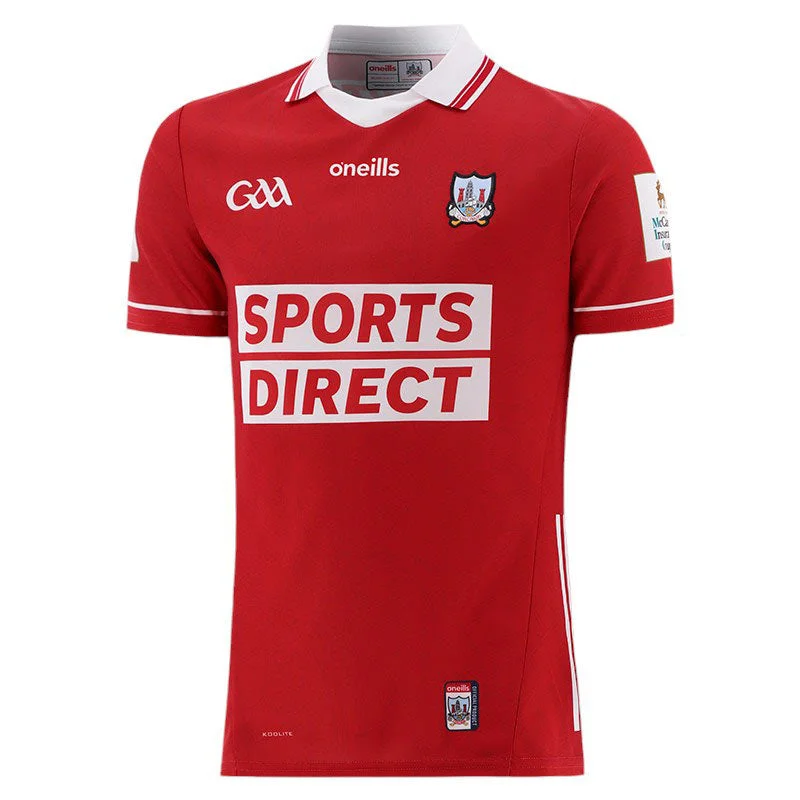 O'Neills Cork GAA 2025 Player Fit Home Jersey Sustainable Jersey Tee