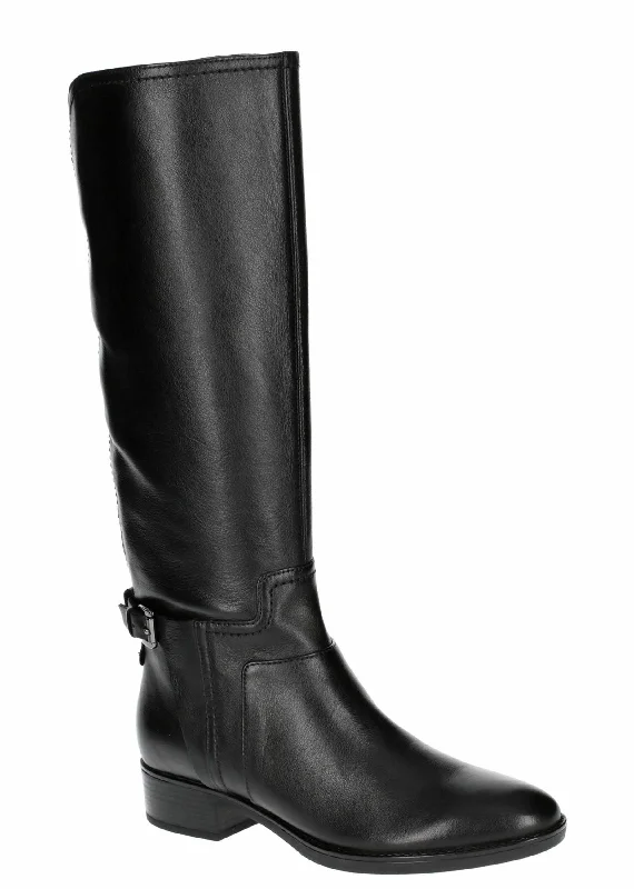 Geox D Felicity B Womens Leather Long Leg Dress Boot D84G1B Tunics Cozy comfortable