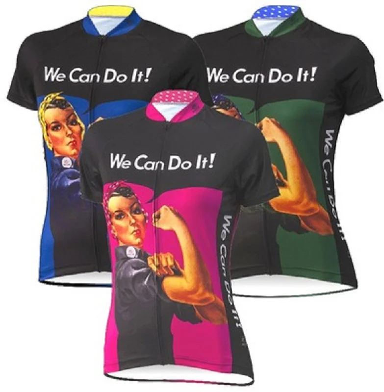 Rosie the Riveter Women's Cycling Jersey (S, M, XL, 2XL) Long Sleeve Jersey Tee