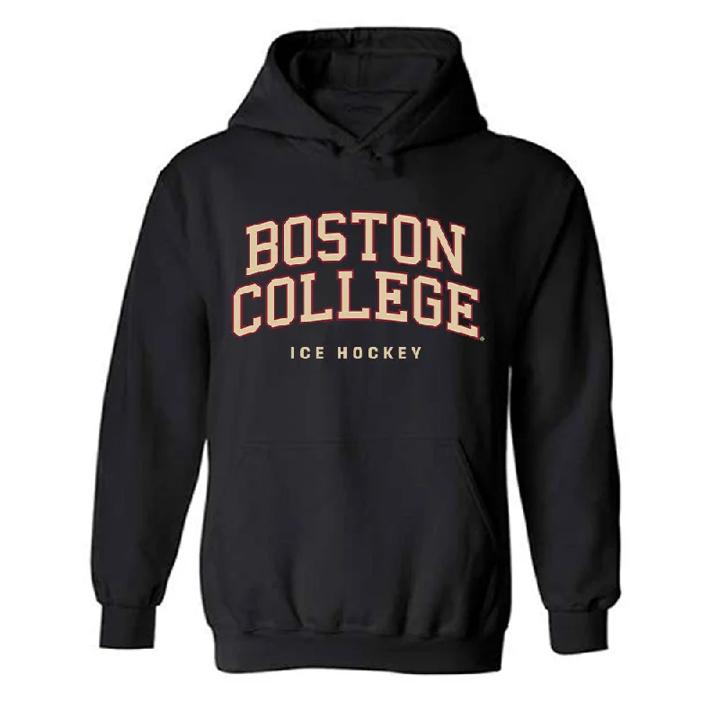 Boston College - NCAA Women's Ice Hockey : Skyler Sharfman - Classic Shersey Hooded Sweatshirt Hoodie with Hem Applique Textured Unique