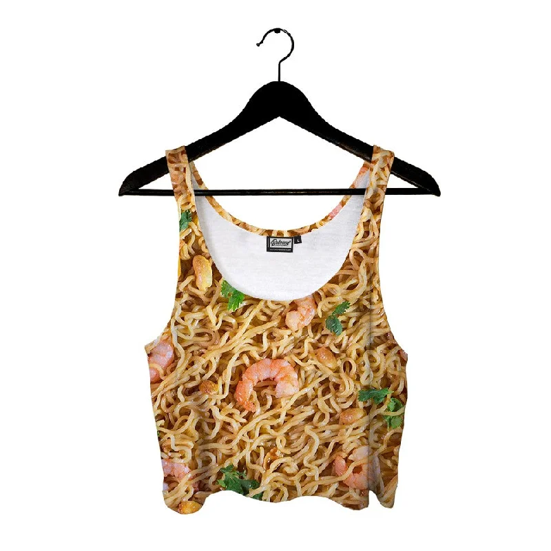 Shrimp Ramen Noodles Crop Top Lace Blend Ribbed Blend Corduroy Blend