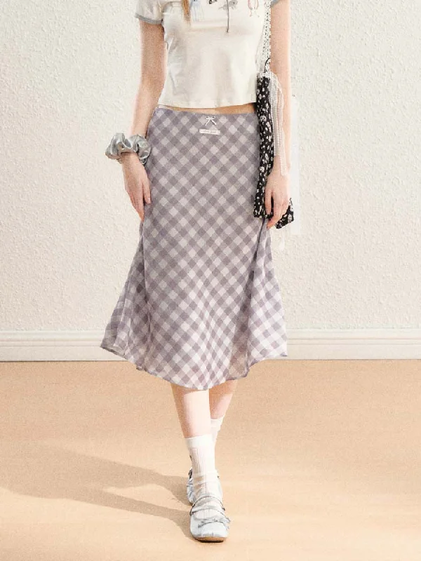 plaid flared skirt & butterfly pattern long a-line skirt SPE0065 corduroy skirt durable