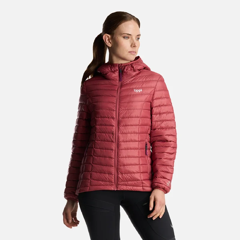 Chaqueta Mujer Peak Down Hoody Jacket Rosa Oscuro Lippi Tailored Jacket Straight Jacket A-Line Jacket