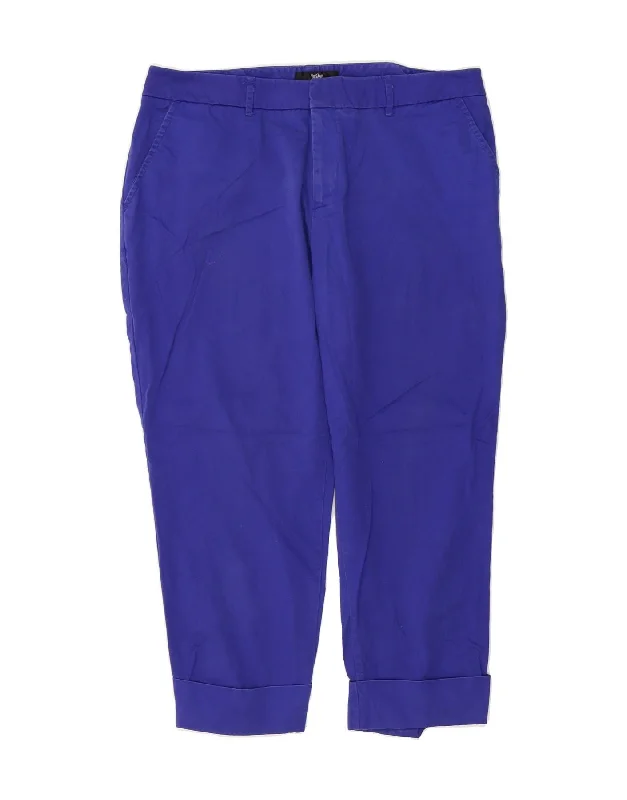 MOSSIMO Womens Straight Capri Trousers US 14 XL W36 L23 Blue Cotton Trousers Bootcut Casual