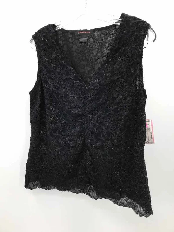 Pre-Owned Francesca Rose Black Size Large Lace Tank Top flowy tank top