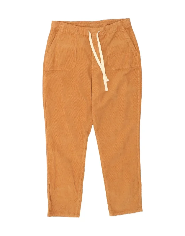 J. CREW Womens Skinny Corduroy Trousers UK 16 Large W34 L30 Orange Cotton High Waist Slim Fit Ankle Length