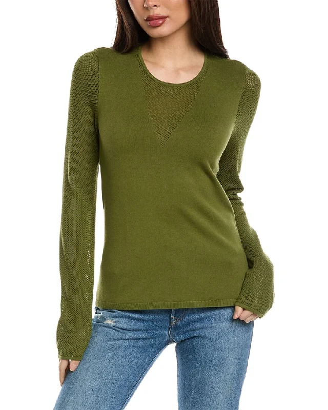 St. John Mesh Knit Sweater Stretchy Elastic Breathable