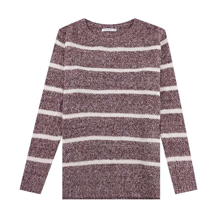 Maroon Two Tone Waffle Stripe Sweater Front Pockets Side Pockets Patch Pockets