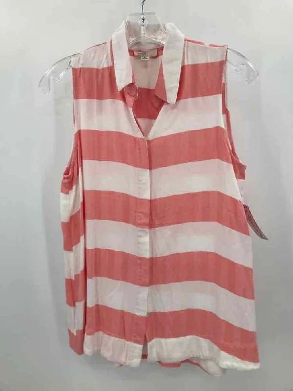 Pre-Owned Cupio Pink Size Small Stripe Tank Top fitted tank top