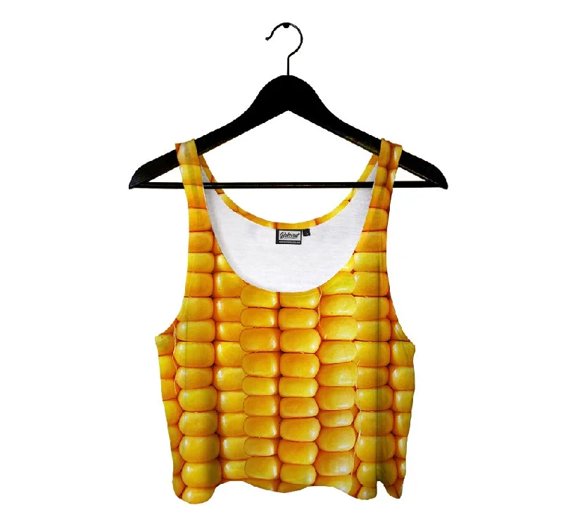 Corn Cob Crop Top Mesh Fabric Canvas Fabric Denim Fabric