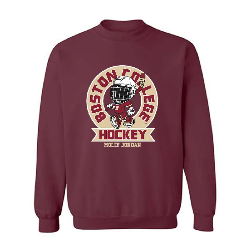 Boston College - NCAA Women's Ice Hockey : Molly Jordan - Fashion Shersey Crewneck Sweatshirt Hoodie with Drawstring Waist Adjustable Fitted