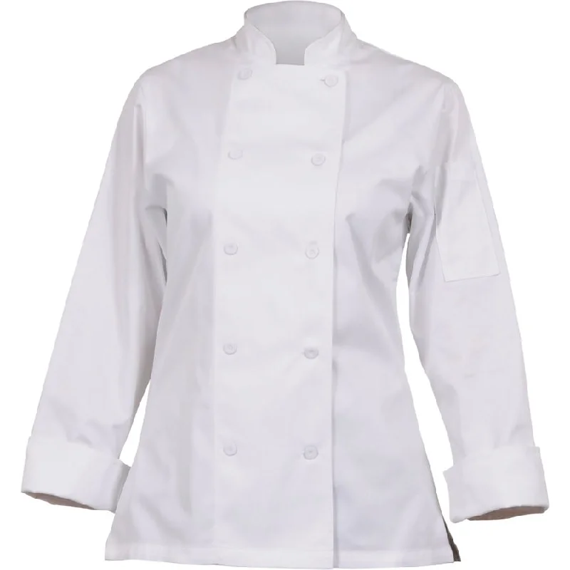 Marbella Women's White Executive Chef Jacket Jersey Jacket Tulle Jacket Batik Jacket