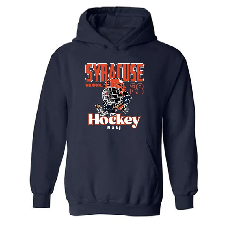 Syracuse - NCAA Women's Ice Hockey : Mia Ng - Fashion Shersey Hooded Sweatshirt Hoodie with Full-Zip Functional Layering