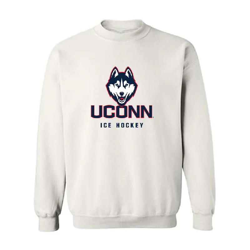 UConn - NCAA Women's Ice Hockey : Megan Warrener - Classic Shersey Crewneck Sweatshirt Hoodie with Distressed Vintage Worn