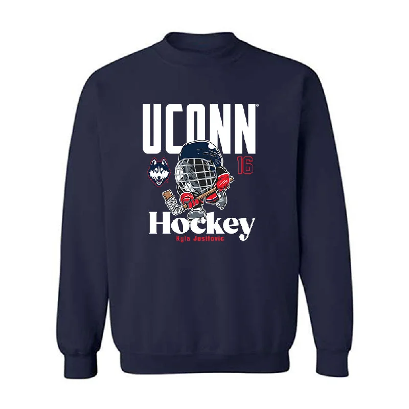 UConn - NCAA Women's Ice Hockey : Kyla Josifovic - Fashion Shersey Crewneck Sweatshirt Hoodie with Belted Waist Structured Tailored