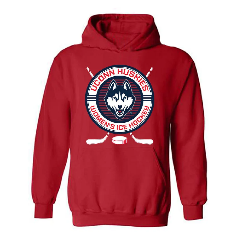 UConn - NCAA Women's Ice Hockey : Brianna Ware - Sports Shersey Hooded Sweatshirt Hoodie with Raglan Sleeves Sporty Comfortable