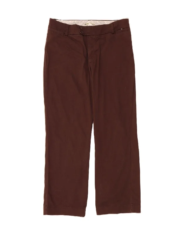 LEE Womens Low Waist Straight Casual Trousers US 14 XL W34 L30 Brown Trousers Sale Discount