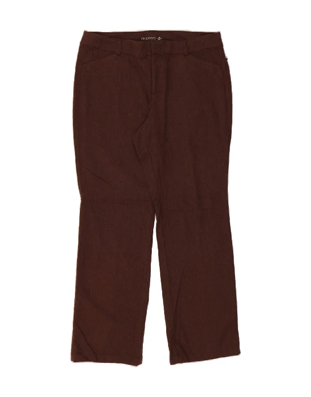 DOCKERS Womens Bootcut Casual Trousers US 16 2XL W38 L32 Brown Cotton Trousers Bridal Satin