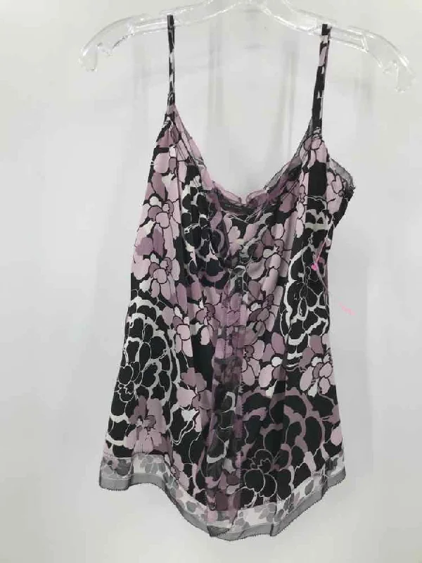 Pre-Owned Elie Tahari Purple Size Large Printed Tank Top crossback tank top