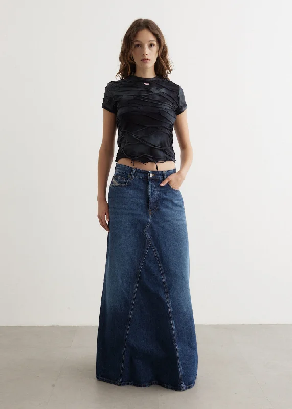 De-Pago Gonna Maxi Denim Skirt flowy skirt hem