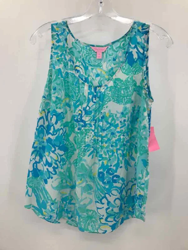 Pre-Owned Lilly Pulitzer Blue Size Medium Tank Top one shoulder tank