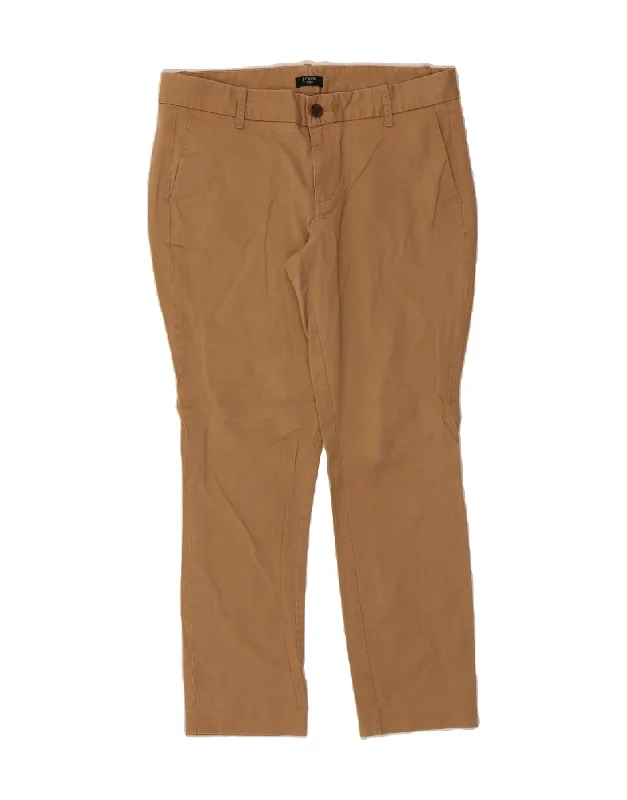 J. CREW Womens Slim Chino Trousers US 10 Large W32 L27 Brown Cotton Trousers Exclusive Limited