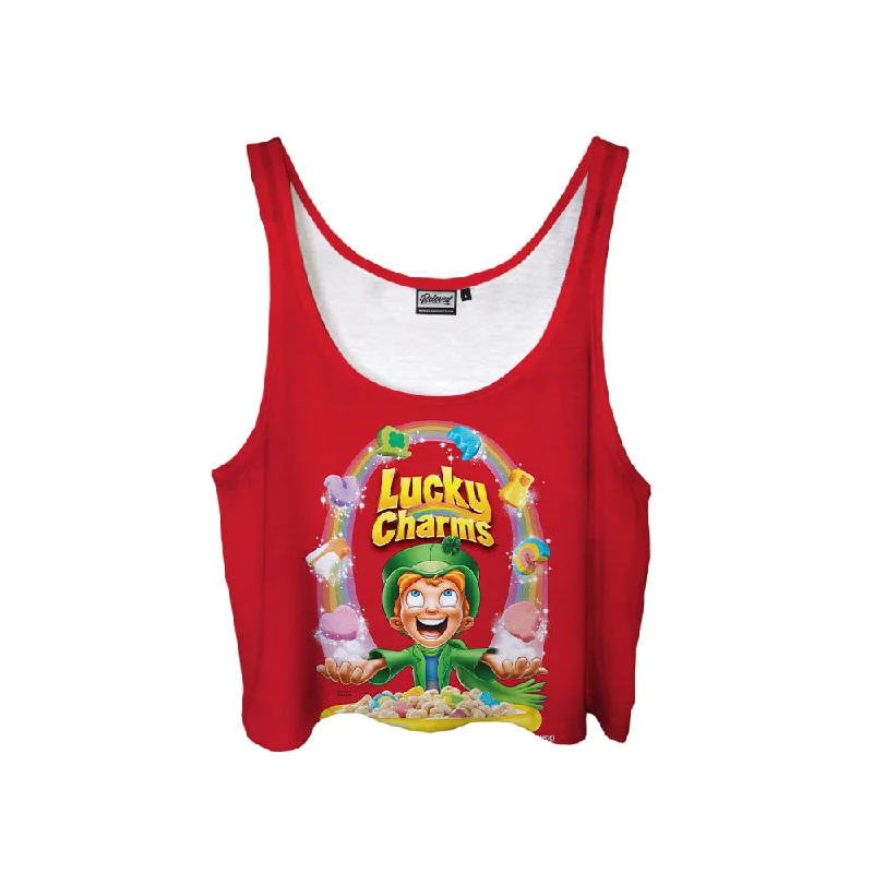 Lucky Charms Crop Top Zippered Front Buttoned Front Snap Front