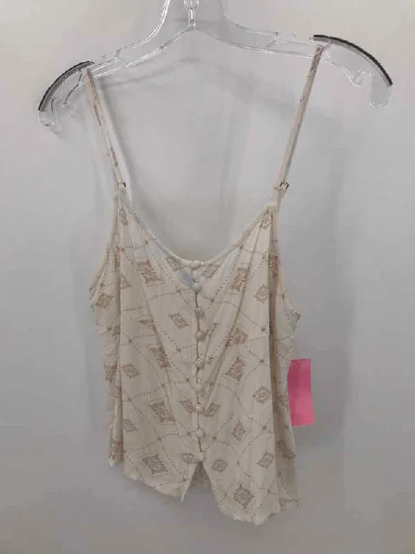 Pre-Owned O'Neill Ivory Size Small Printed Tank Top cozy tank top