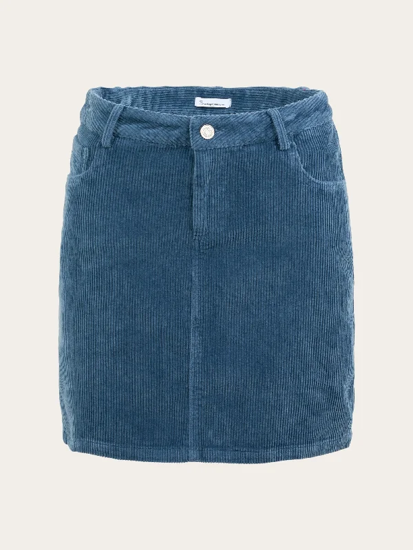 Stretched 8-wales corduroy skirt - China Blue mini skirt trendy