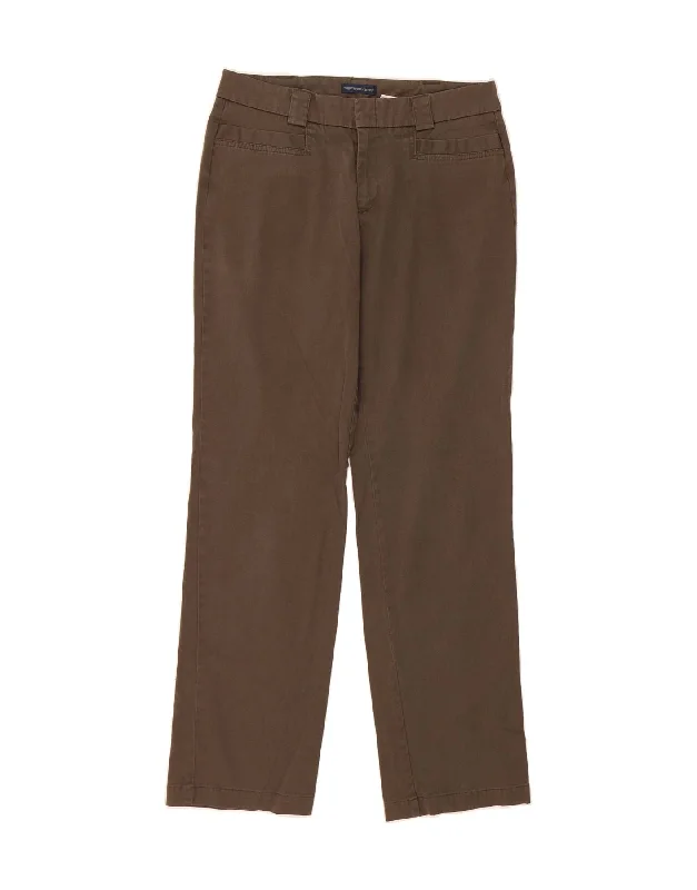 DOCKERS Womens Straight Casual Trousers US 6 Medium W30 L30 Brown Cotton Trousers Seasonal Trendy