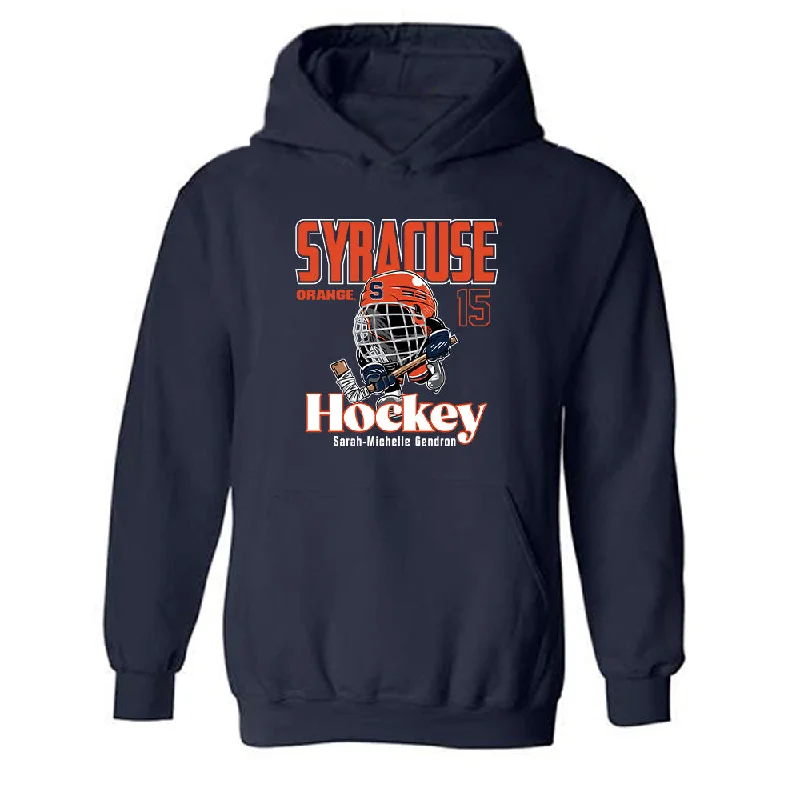 Syracuse - NCAA Women's Ice Hockey : Sarah-Michelle Gendron - Fashion Shersey Hooded Sweatshirt Hoodie with Slit Hem Functional Movement