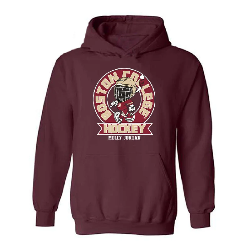 Boston College - NCAA Women's Ice Hockey : Molly Jordan - Fashion Shersey Hooded Sweatshirt Hoodie with High-Low Hem Asymmetrical Trendy